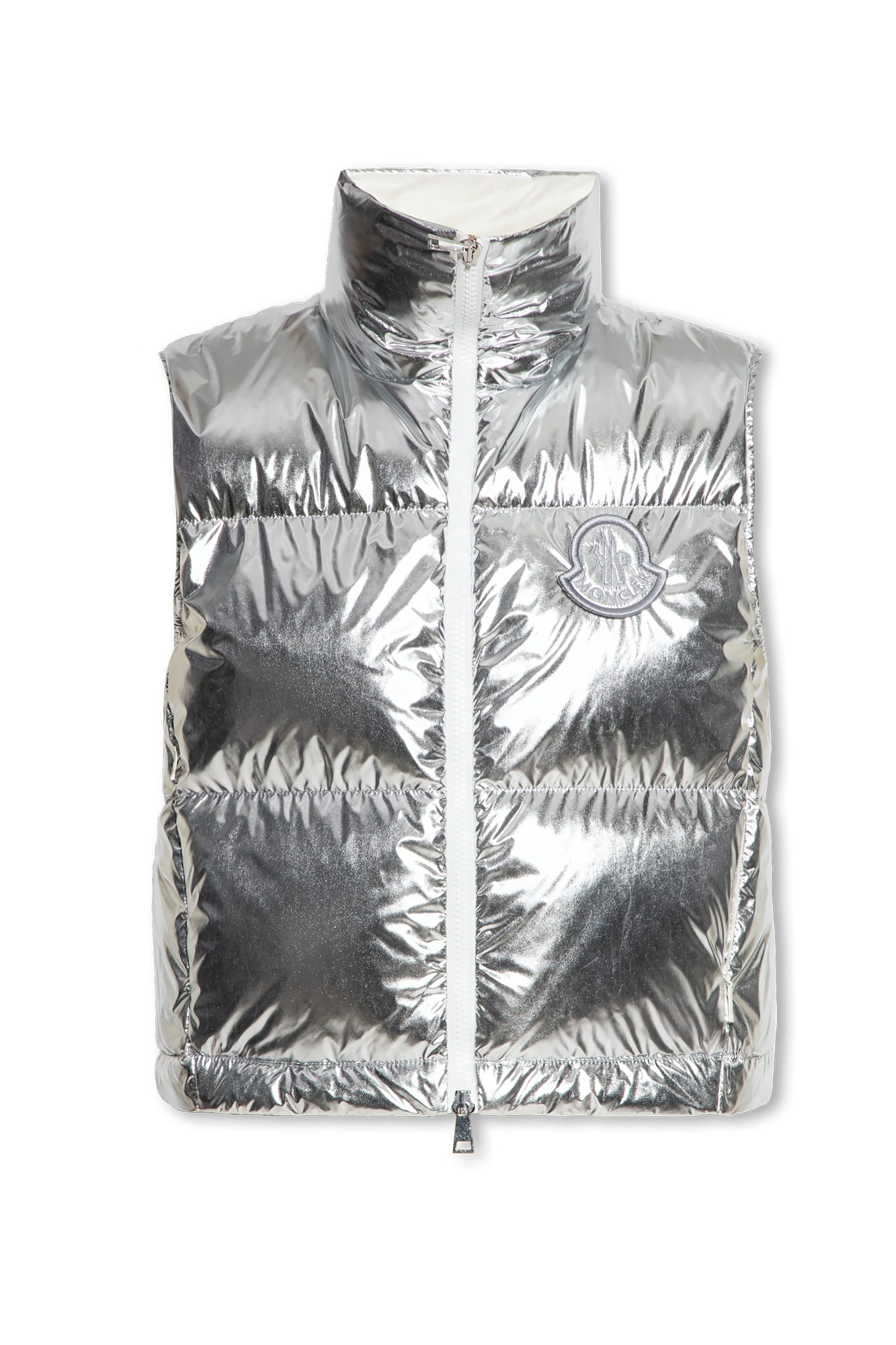 Moncler hotsell silver vest